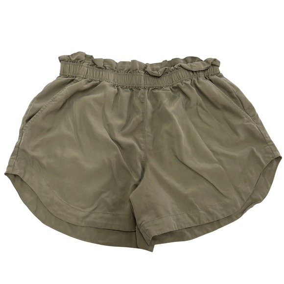 Varley Shorts Womens Medium Green Jonas Paper Bag Waist Casual Relaxed Fit - Picture 2 of 9